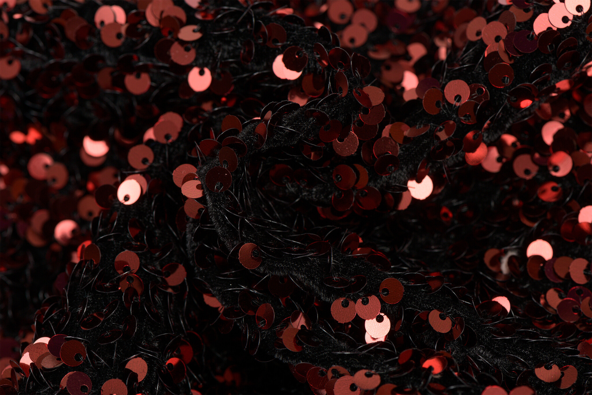 Pailletten stof donker rood