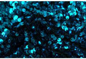 Pailletten stof turquoise