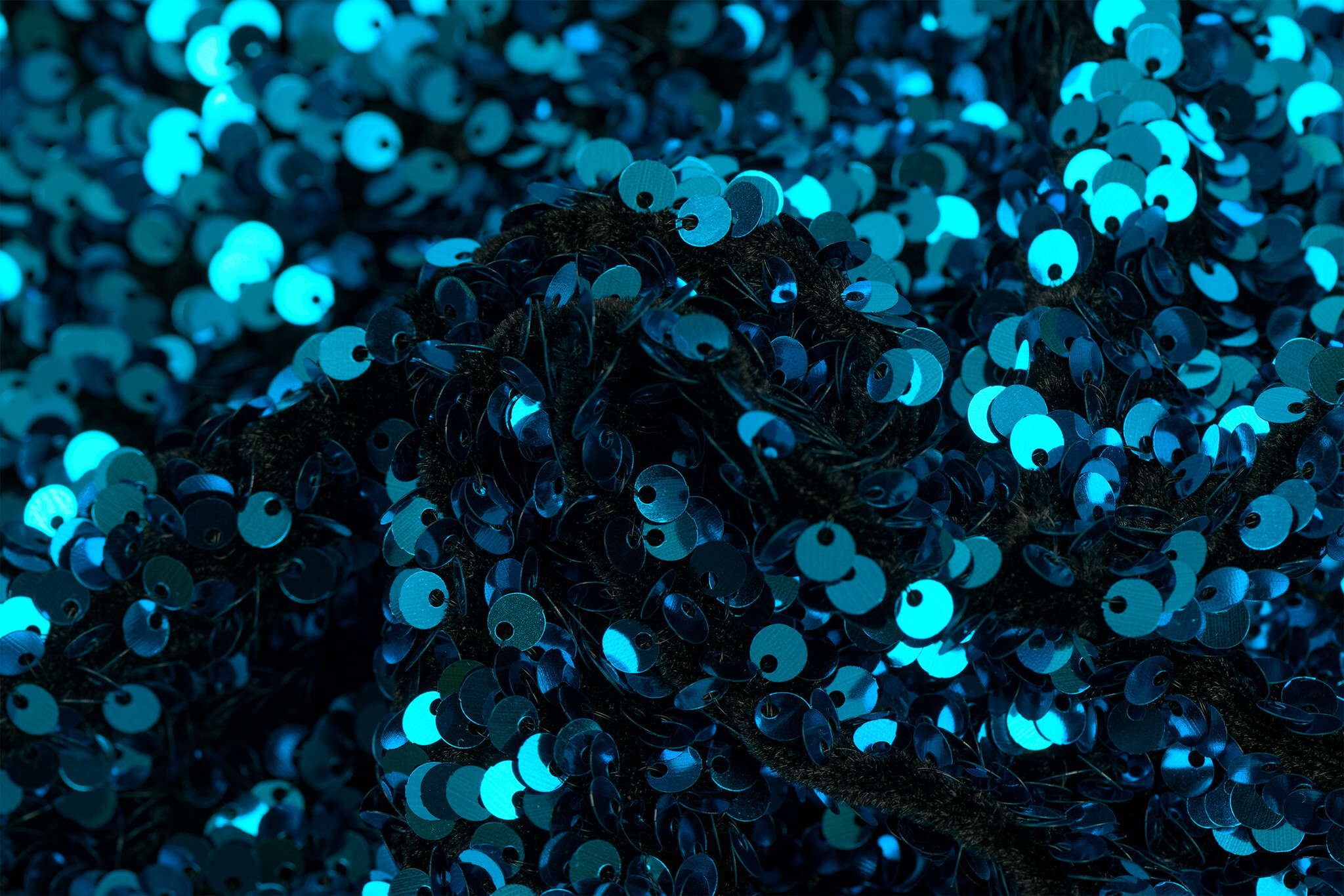 Pailletten stof turquoise