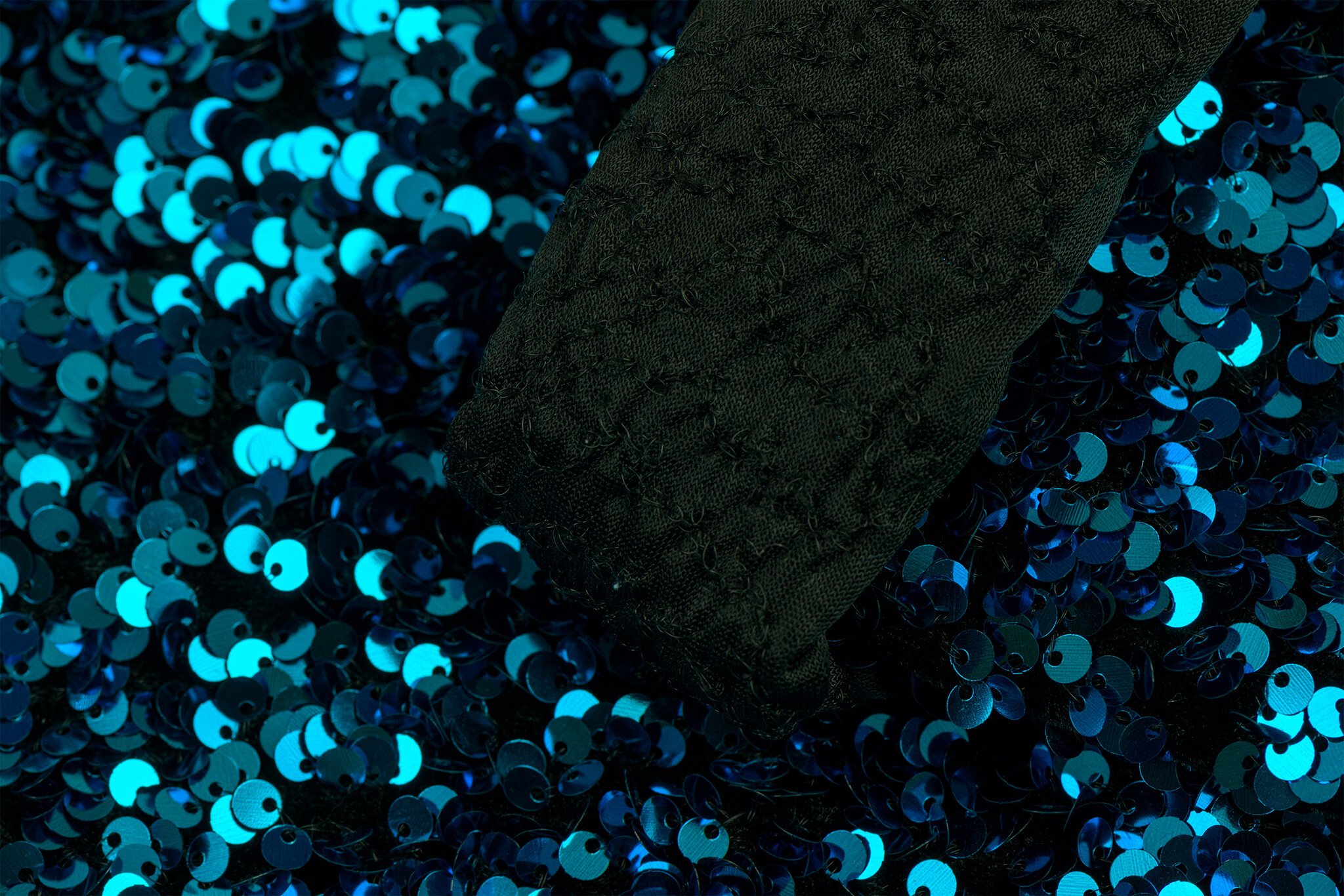 Pailletten stof turquoise