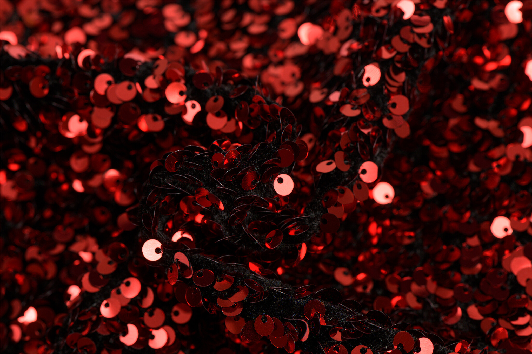 Pailletten stof rood