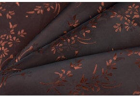 Jacquard Voeringstof Bloemen - Bruin