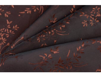 Jacquard Voeringstof Bloemen - Bruin