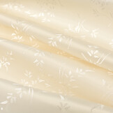 Jacquard Voeringstof Bloemen - Ecru