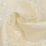 Jacquard Voeringstof Bloemen - Ecru