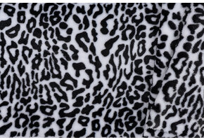 Wellness Fleece Stof Luipaard - Zwart - Wit