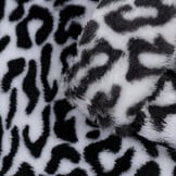 Wellness Fleece Stof Luipaard - Zwart - Wit