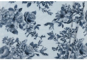 Wellness Fleece Stof Bloemen - Lichtblauw - Blauw