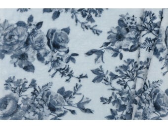 Wellness Fleece Stof Bloemen - Lichtblauw - Blauw