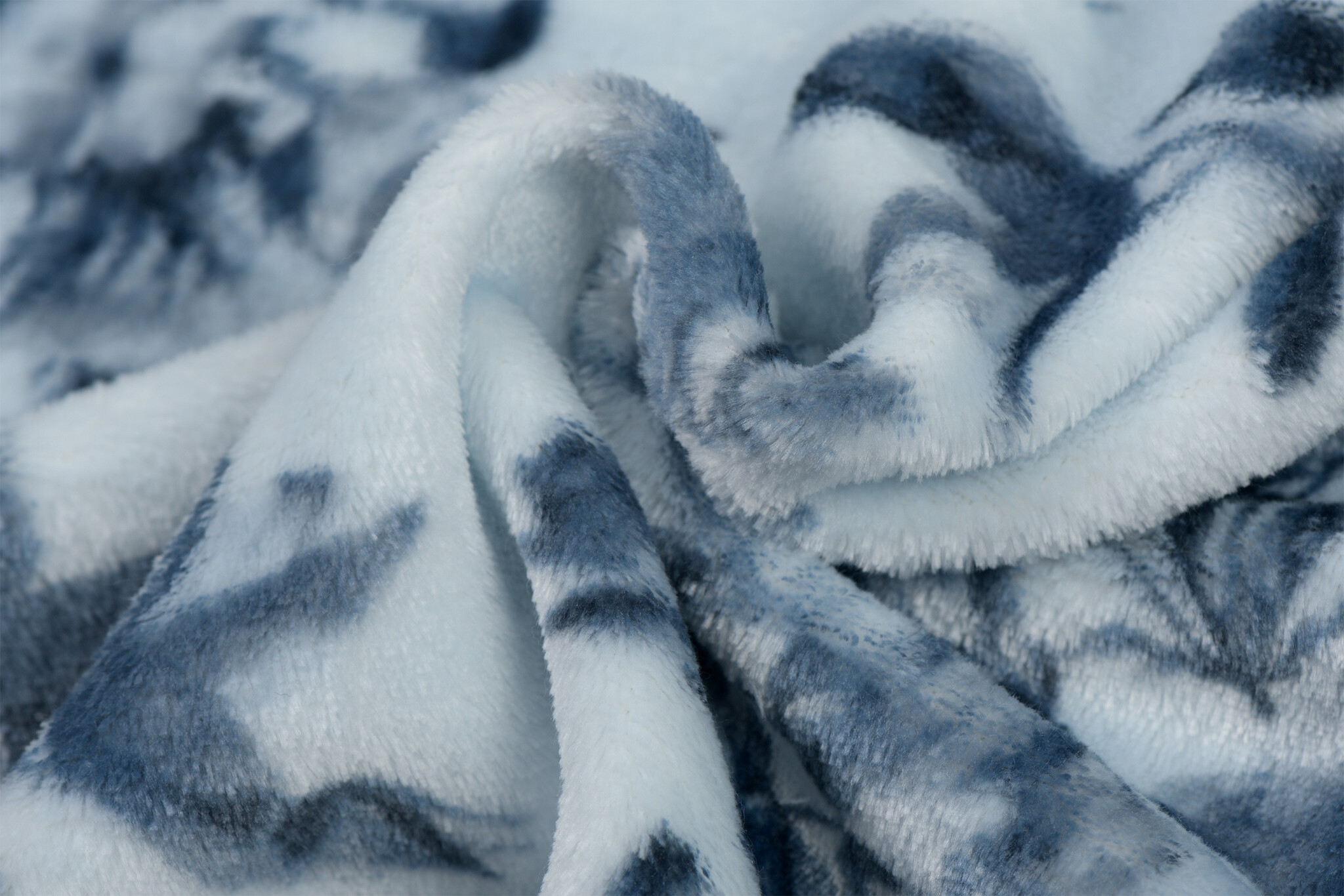 Wellness Fleece Stof Bloemen - Lichtblauw - Blauw