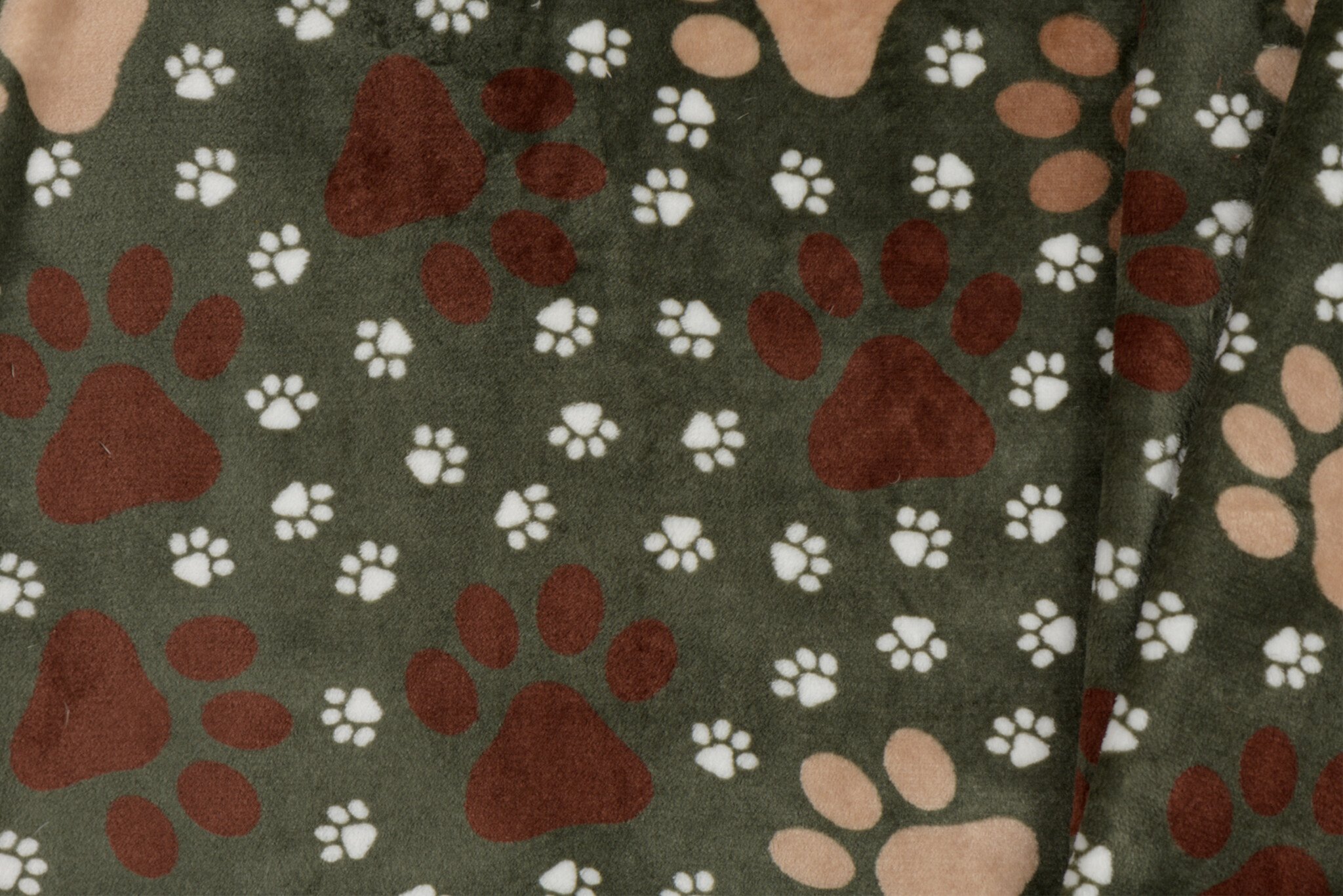 Wellness Fleece Stof Hondenpoten - Groen - Bruin