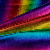 Lamé Stretch Stof Regenboog met Smalle Strepen