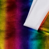 Lamé Stretch Stof Regenboog met Smalle Strepen