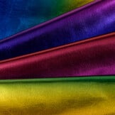 Lamé Stretch Stof Regenboog Strepen