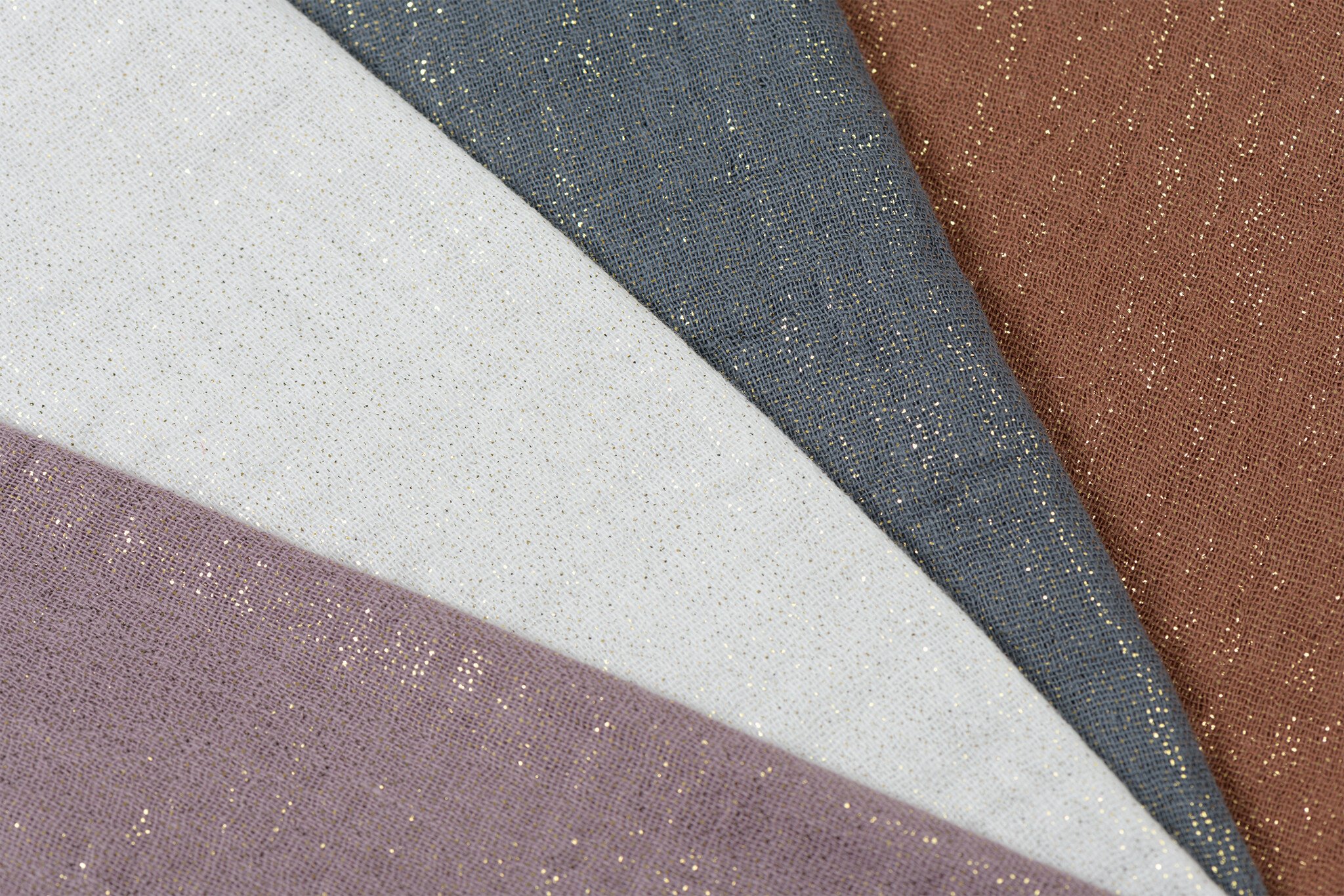 Double gauze katoen glitter ecru