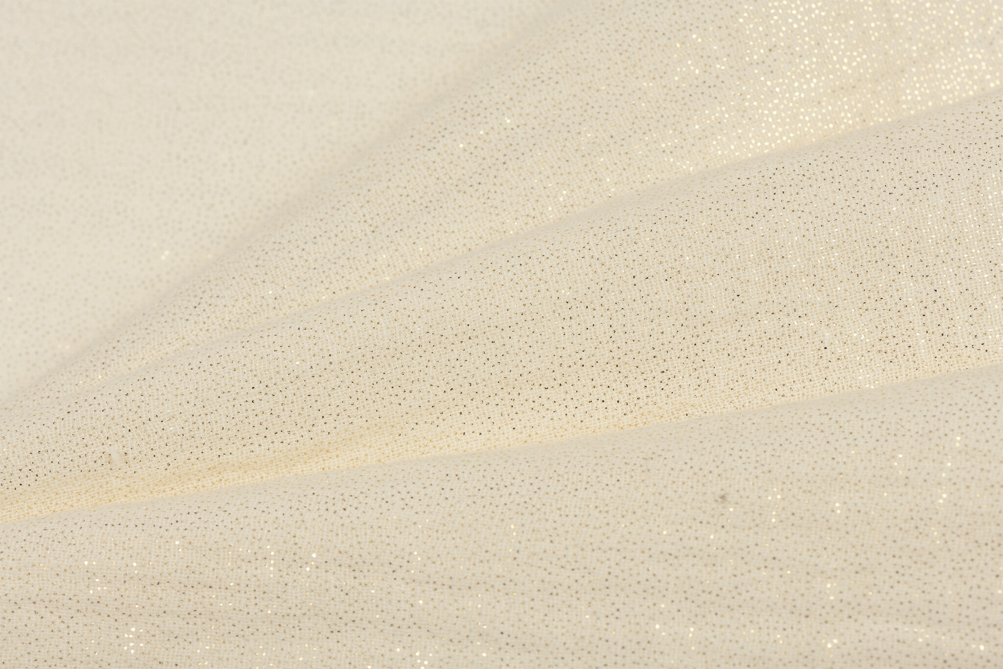 Double gauze katoen glitter ecru