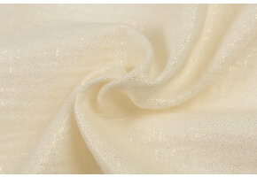 Double gauze katoen glitter ecru