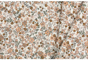 Poplin Katoen Digitale Print - Trendy Bloem Cacao