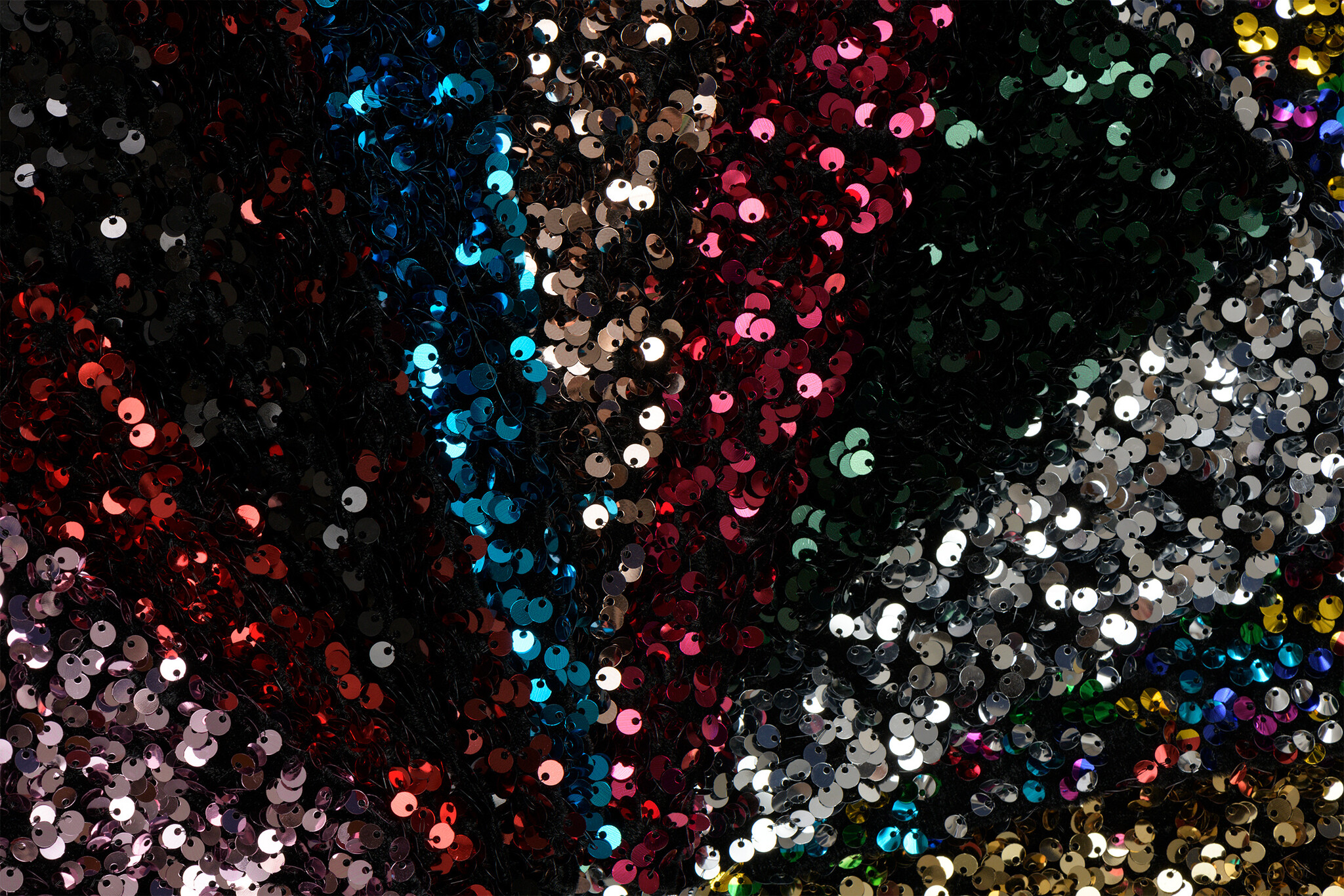 Pailletten stof blauw