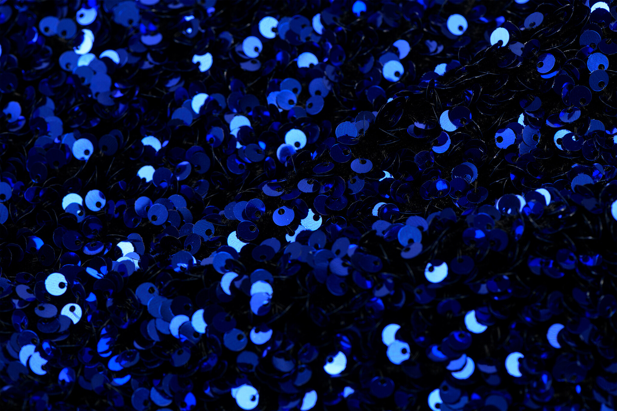 Pailletten stof blauw