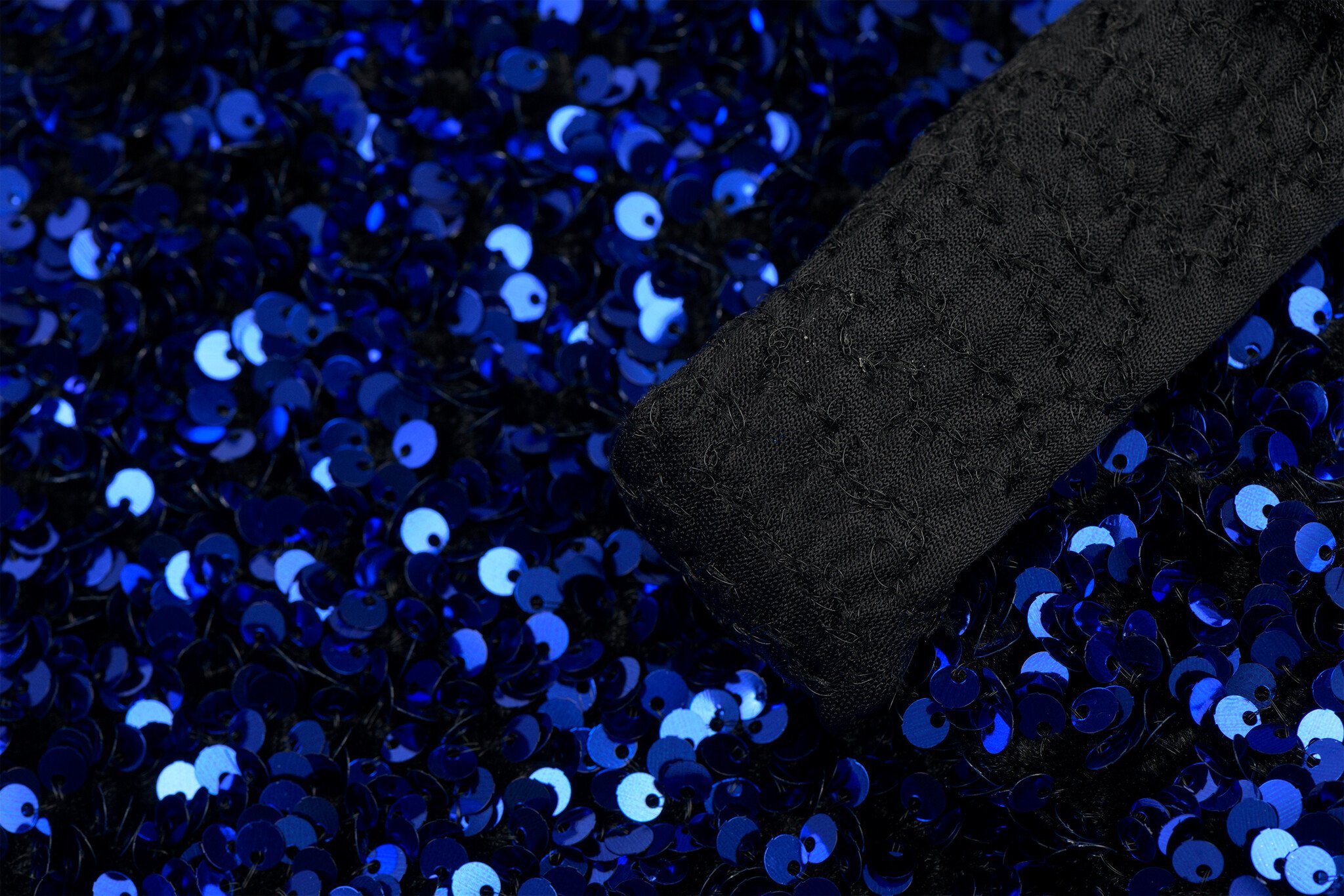 Pailletten stof blauw