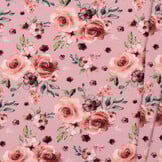 Jersey Katoen Stof Digitale Print - Romantische Rozen