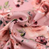 Jersey Katoen Stof Digitale Print - Romantische Rozen