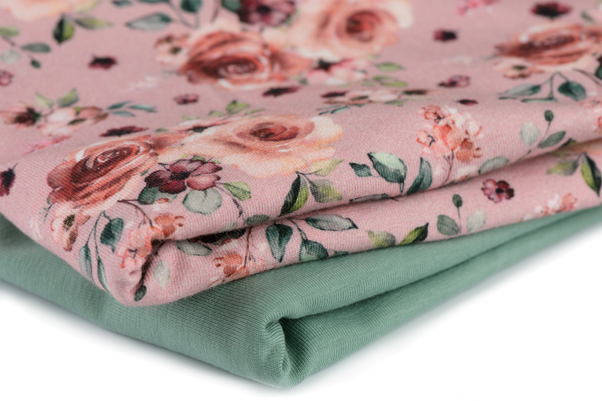 Jersey Katoen Stof Digitale Print - Romantische Rozen