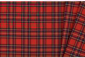 Schotse Ruit Stof Stretch Klein Red Stuwart