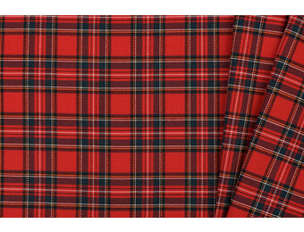 Schotse Ruit Stof Stretch Klein Red Stuwart