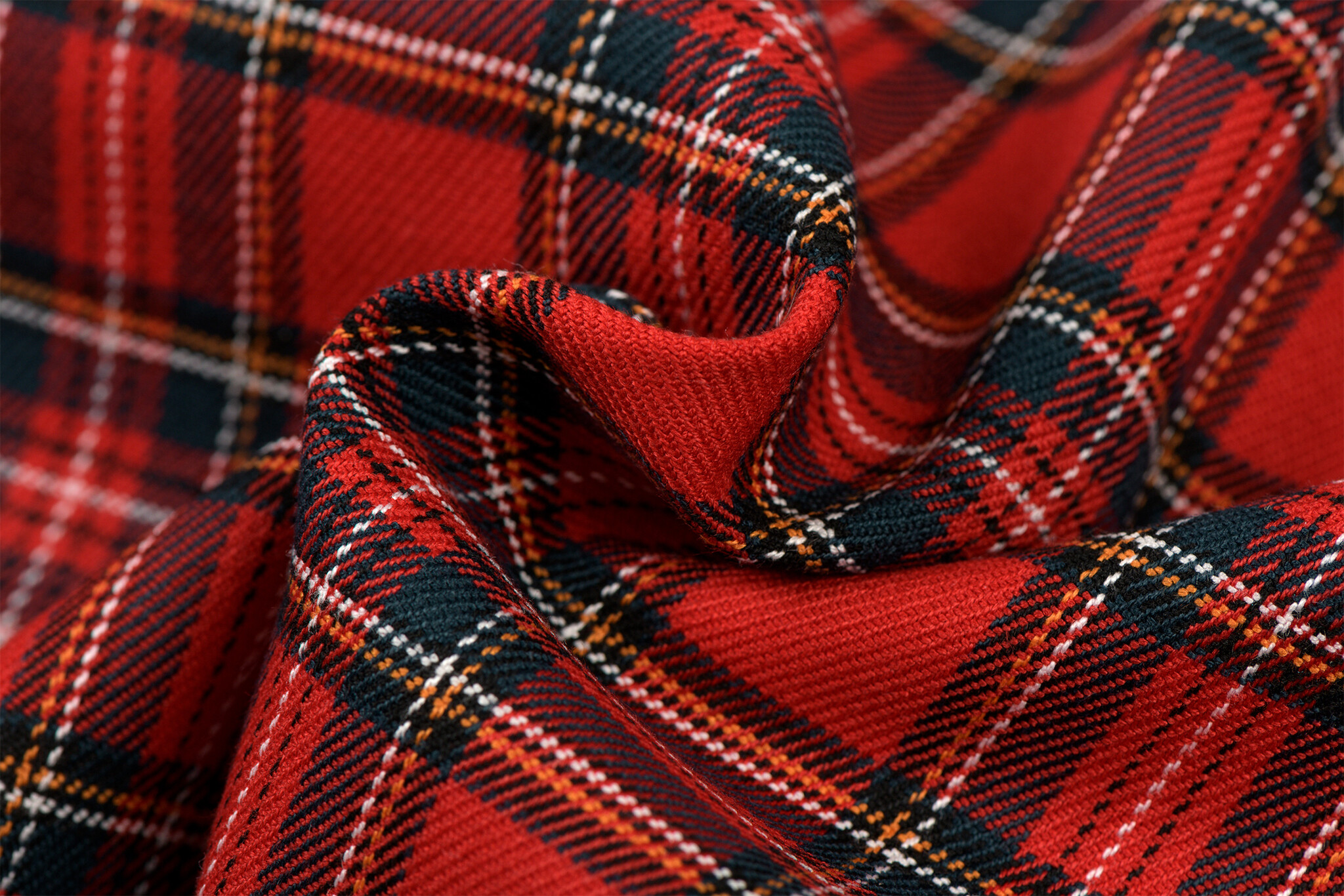 Schotse Ruit Stof Stretch Klein Red Stuwart