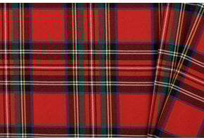 Schotse Ruit Stof Stretch Red Stuwart