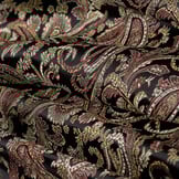Brokaat Stof Royal Paisley Zwart