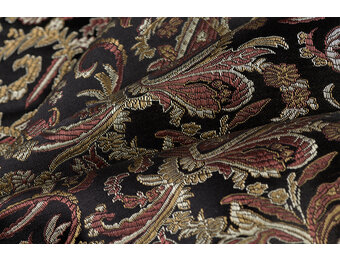 Brokaat Stof Royal Paisley Zwart