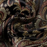 Brokaat Stof Royal Paisley Zwart