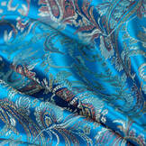 Brokaat Stof Royal Paisley Turquoise