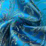 Brokaat Stof Royal Paisley Turquoise