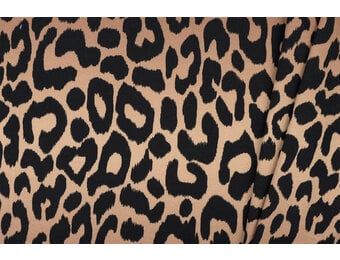 French Terry Stof Panterprint Lichtbruin