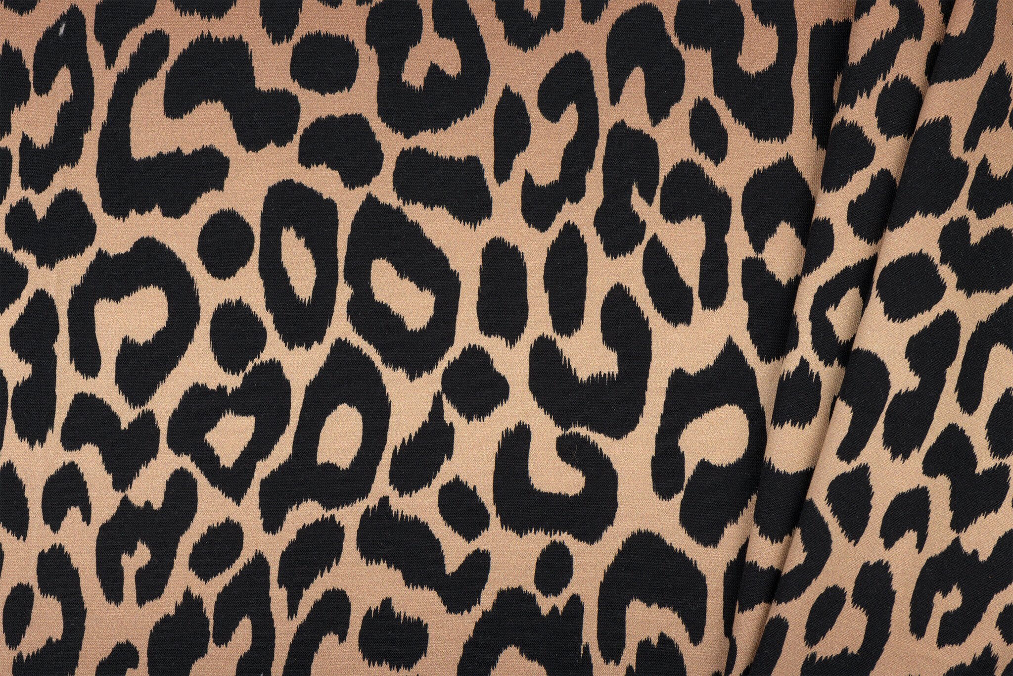 French Terry Stof Panterprint Lichtbruin