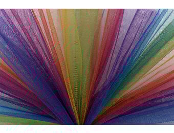 Regenboog Tule Stof Multicolor - 01