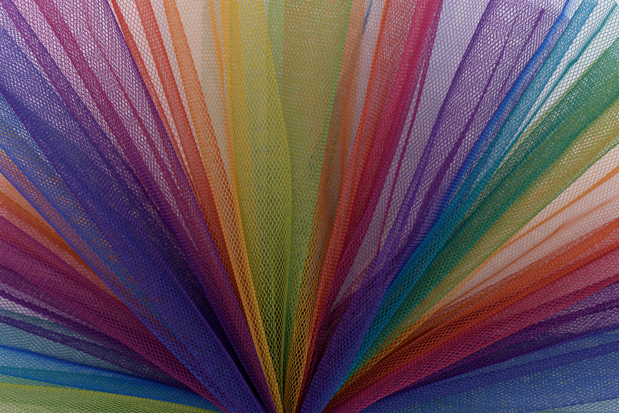 Regenboog Tule Stof Multicolor - 01