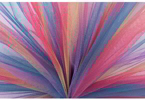 Regenboog Tule Stof Multicolor - 02
