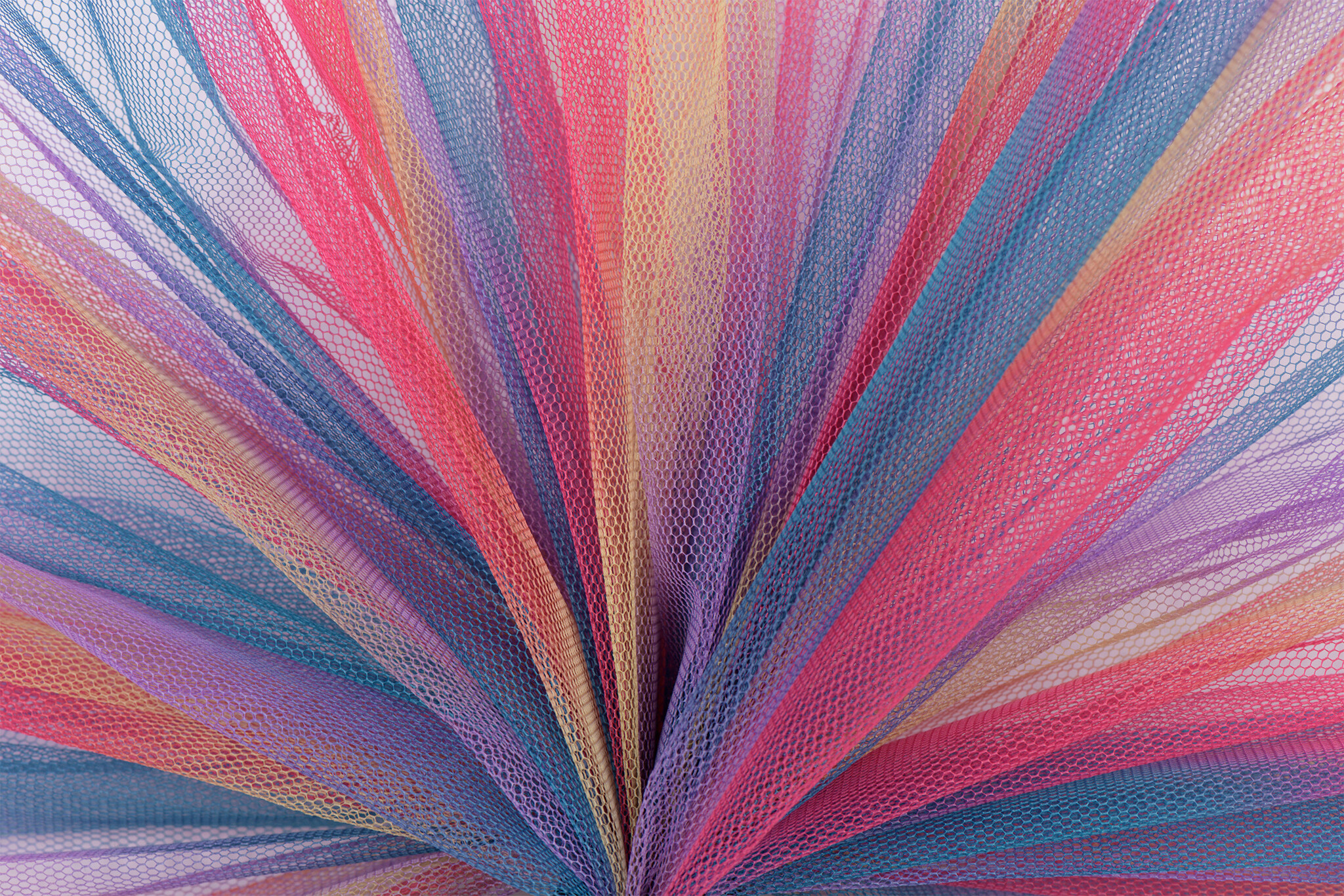 Regenboog Tule Stof Multicolor - 02