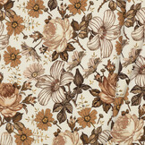 Jersey Katoen Digitale Print - Engelse Tuin Cacao