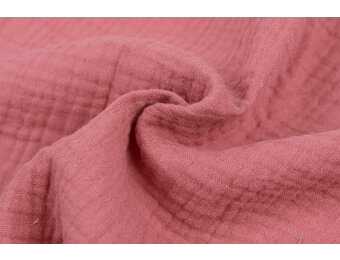 Baby Cotton – Mousseline Stof - Donker Dusty Roze
