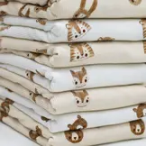 Rib Jersey Stof - Schets Leeuwen Beige