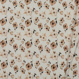 Rib Jersey Stof - Bruine Bloem