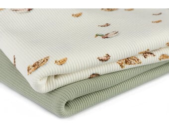 Rib Jersey Stof - Eenden