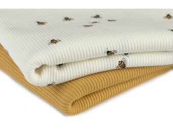 Rib Jersey Stof - Honingbijen