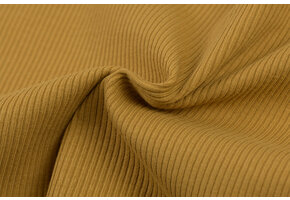 Rib Jersey Stof Mosterd
